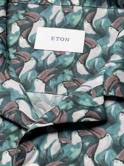 Eton Cotton Regular Fit Toucan Print Resort Shirt, Green - view 2, Green