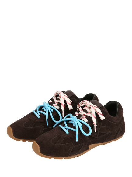 Nokwol Atlas Suede Trainers - view 2, Dark Brown