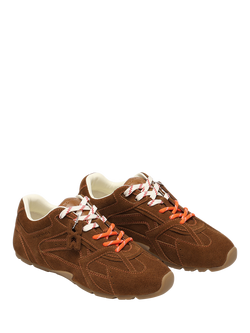 Nokwol Atlas Suede Trainers - view 2, Brown Tan