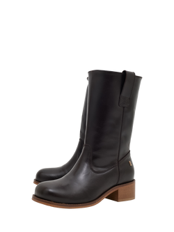 Nokwol Casvilma Leather Pull On Ankle Boots - view 2, Dark Brown
