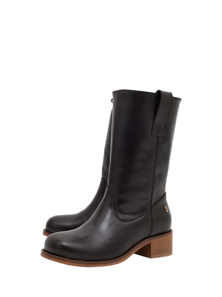 Nokwol Casvilma Leather Pull On Ankle Boots - view 2, Dark Brown