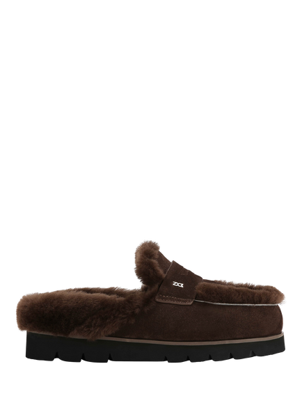Nokwol Cherish Suede Mules, Brown Chocolate