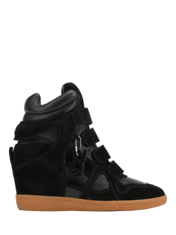 Nokwol Eden Suede Blend Hi-Top Trainers, Black