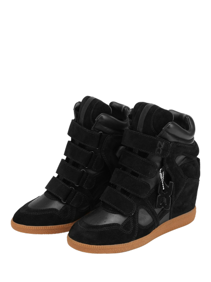Nokwol Eden Suede Blend Hi-Top Trainers - view 2, Black