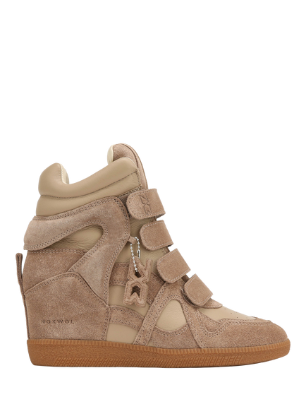 Nokwol Eden Suede Blend Hi-Top Trainers, Natural Ivory