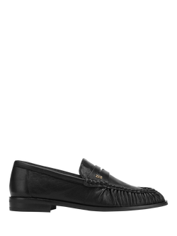 Nokwol Haven Leather Penny Loafers, Black, Black