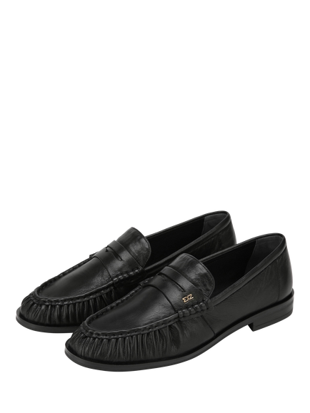 Nokwol Haven Leather Penny Loafers, Black - view 2, Black