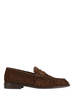 Nokwol Haven Suede Penny Loafers, Chocolate, Chocolate