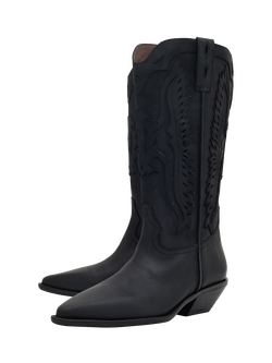 Nokwol Highland Western Knee High Boots, Black - view 2, Black