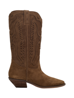 Nokwol Highland Western Knee High Boots, Brown Chestnut, Brown Chestnut