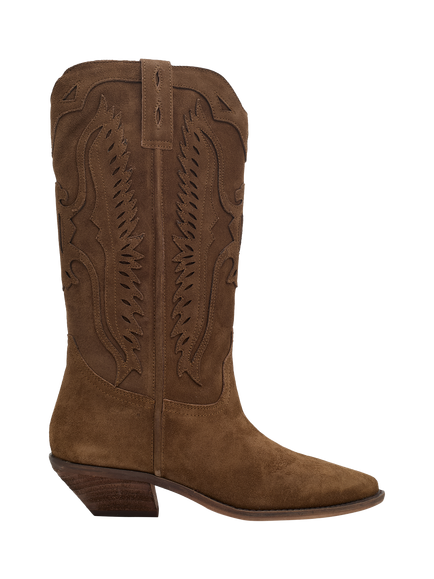 Nokwol Highland Western Knee High Boots, Brown Chestnut, Brown Chestnut