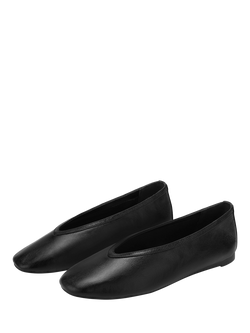 Nokwol Lane Leather Ballerina Pumps - view 2, Black
