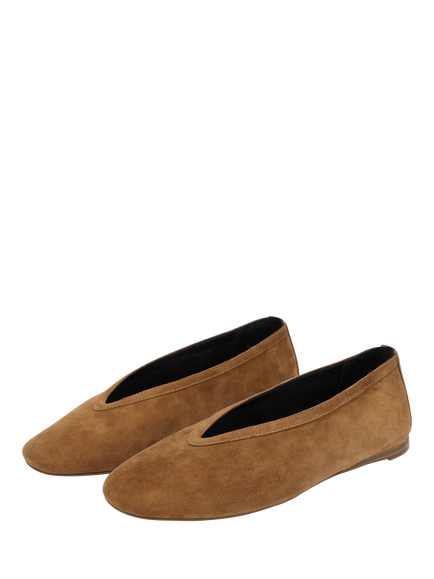 Nokwol Lane Suede Ballerina Pumps, Chestnut - view 2, Chestnut