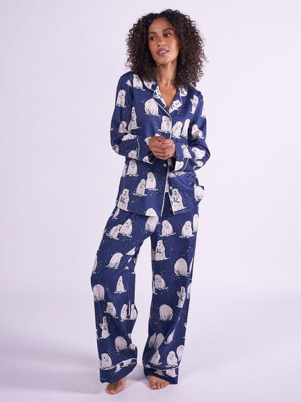 Cyberjammies Polar Bear Pyjama Set, Navy - view 2, Navy