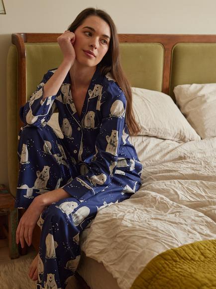 Cyberjammies Polar Bear Pyjama Set, Navy, Navy