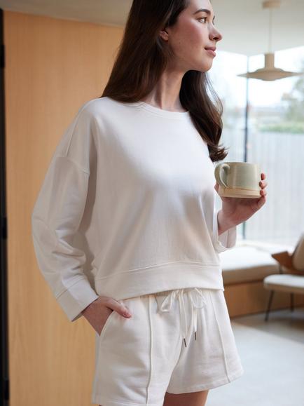 Cyberjammies Crew Neck Lounge Sweatshirt, White, White