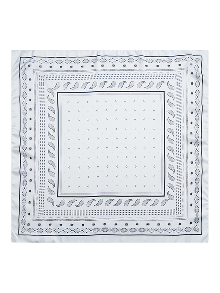 Smith & Soul Paisley Square Scarf, Off White/Black, Off White/Black