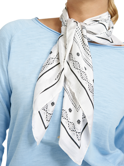 Smith & Soul Paisley Square Scarf, Off White/Black - view 2, Off White/Black