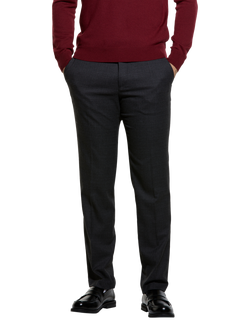 SISLEY Tailored Fit Yarn Dyed Chinos, Dark Grey, Dark Grey