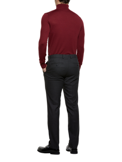 SISLEY Tailored Fit Yarn Dyed Chinos, Dark Grey - view 2, Dark Grey