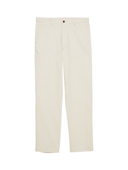 SISLEY Cotton Rich Slim Fit Corduroy Chinos, White Cream, White Cream