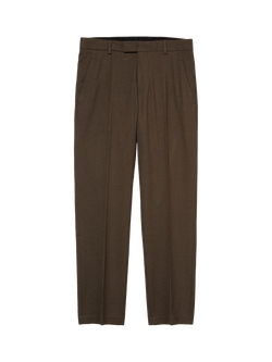 SISLEY Slim Fit Pleat Front Tailored Chinos, Brown, Brown