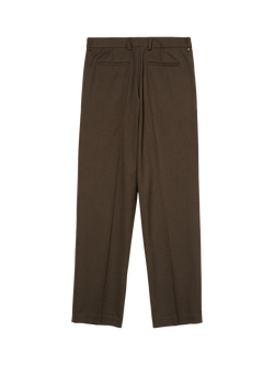 SISLEY Slim Fit Pleat Front Tailored Chinos, Brown - view 2, Brown