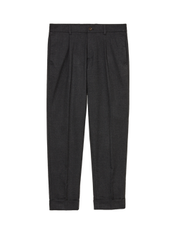 SISLEY Formal Slim Comfort Fit Trousers, Dark Grey, Dark Grey