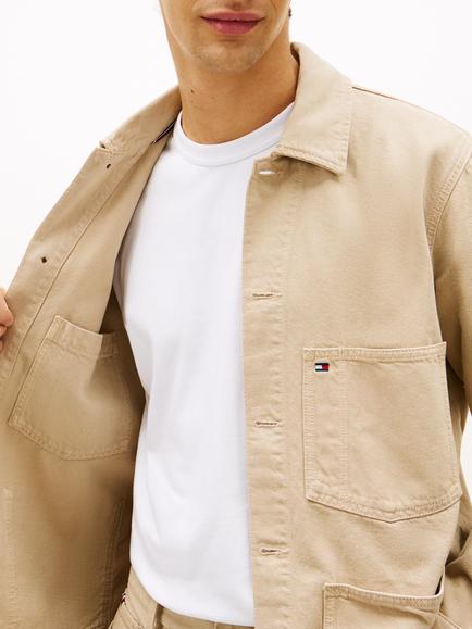 Tommy Hilfiger Cotton-Rich Garment-Dyed Shacket - view 2, Beige