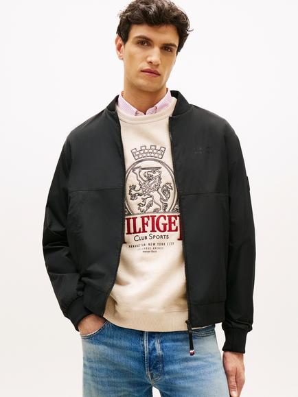 Tommy Hilfiger Waster-Resistant Regular Fit Bomber Jacket, Black, Black