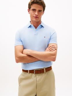Tommy Hilfiger 1985 Cotton Blend Regular Fit Short Sleeve Polo Shirt, Light Blue