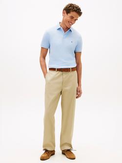 Tommy Hilfiger 1985 Cotton Blend Regular Fit Short Sleeve Polo Shirt - view 2, Light Blue