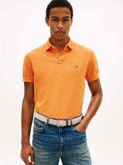 Tommy Hilfiger 1985 Cotton Blend Regular Fit Short Sleeve Polo Shirt, Orange