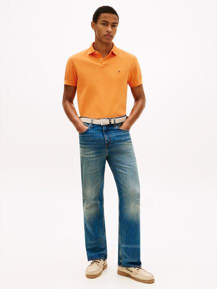 Tommy Hilfiger 1985 Cotton Blend Regular Fit Short Sleeve Polo Shirt - view 2, Orange