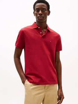 Tommy Hilfiger 1985 Cotton Blend Regular Fit Short Sleeve Polo Shirt, Red