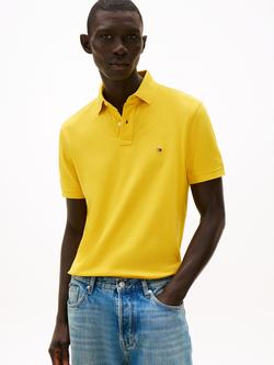 Tommy Hilfiger 1985 Cotton Blend Regular Fit Short Sleeve Polo Shirt, Yellow