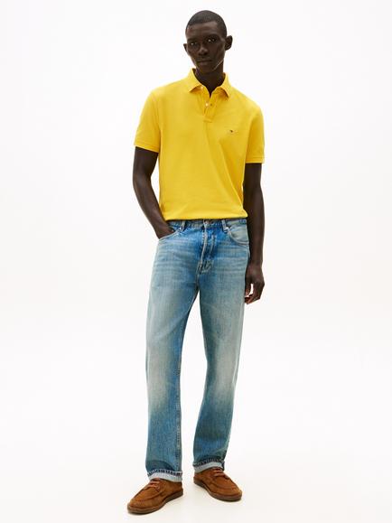 Tommy Hilfiger 1985 Cotton Blend Regular Fit Short Sleeve Polo Shirt - view 2, Yellow