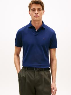 Tommy Hilfiger 1985 Cotton Blend Regular Fit Short Sleeve Polo Shirt, Dark Blue