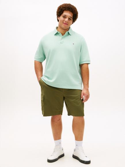 Tommy Hilfiger Plus Cotton Blend Regular Fit Short Sleeve Polo Shirt, Light Green - view 2, Light Green
