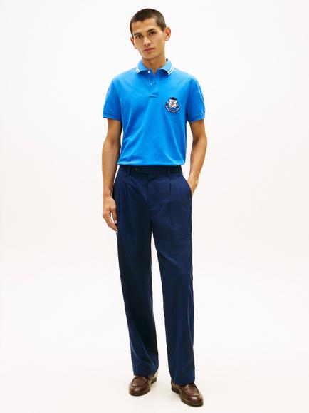 Tommy Hilfiger Cotton Blend Regular Fit Club Crest Polo Shirt, Royal Blue - view 2, Royal Blue