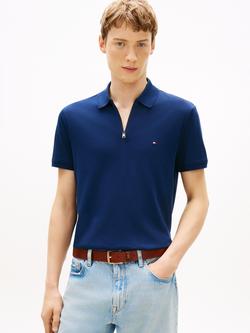 Tommy Hilfiger Cotton Regular Fit Interlock Knit Polo Shirt, Dark Blue