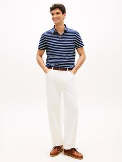 Tommy Hilfiger Cotton Regular Fit Short Sleeve Stripe Polo Shirt - view 2, Blue/Multi