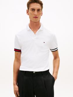 Tommy Hilfiger Cotton Slim Fit Interlock Knit Polo Shirt, White, White