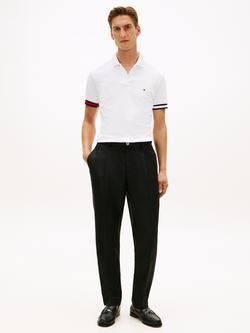 Tommy Hilfiger Cotton Slim Fit Interlock Knit Polo Shirt, White - view 2, White