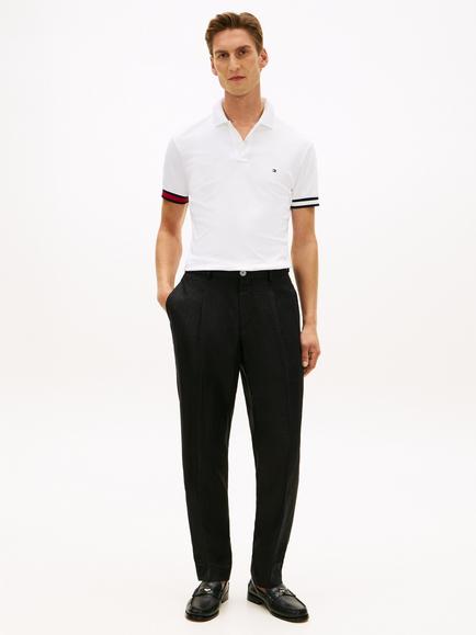 Tommy Hilfiger Cotton Slim Fit Interlock Knit Polo Shirt, White - view 2, White