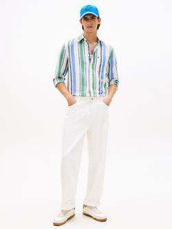 Tommy Hilfiger Cotton Blend Regular Fit Stripe Shirt, Multi - view 2, Multi