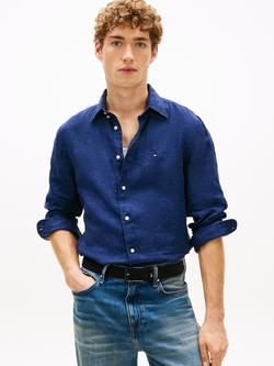 Tommy Hilfiger Linen Poplin Regular Fit Shirt, Navy