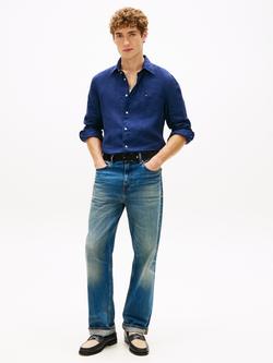 Tommy Hilfiger Linen Poplin Regular Fit Shirt - view 2, Navy