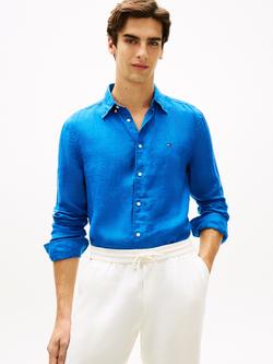 Tommy Hilfiger Linen Poplin Regular Fit Shirt, Royal Blue