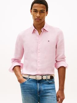 Tommy Hilfiger Linen Poplin Regular Fit Shirt, Pink, Pink